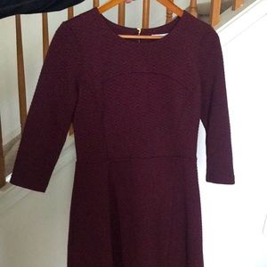 Boden Maroon Textured Dress like new